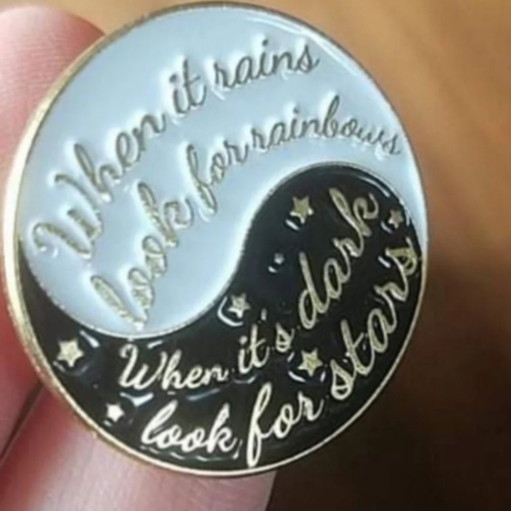 2 for $13 Rainbows & Stars Oscar Wilde Enamel Pin - Picture 2 of 2